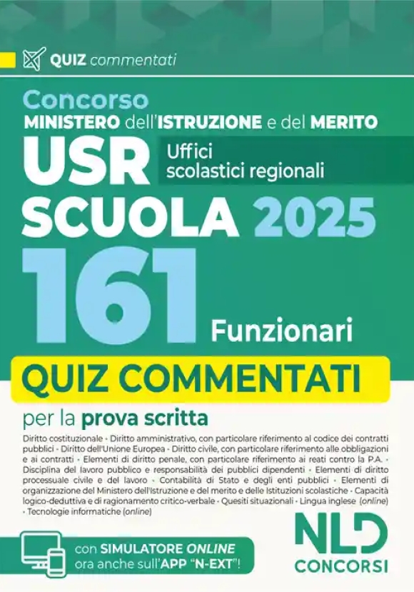 161 Funzionari Usr Quiz Pr,scritta 2025