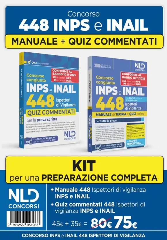 448 Inps E Inail - Kit 2v - Manuale + Quiz