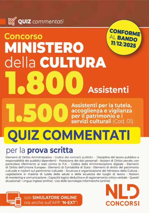 1500 Assistenti - Mic Accoglienza E Vigilanza - Quiz Commentati