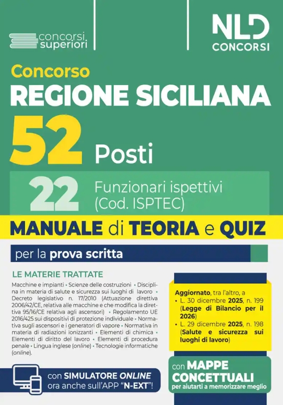 52 Funzionari Ispettivi - Regione Siciliana - Teoria + Quiz