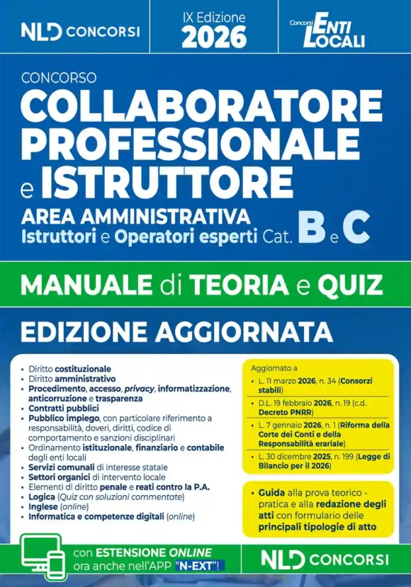 Collaboratore Professionale E Istruttore Cat.b/c - Manuale + Test
