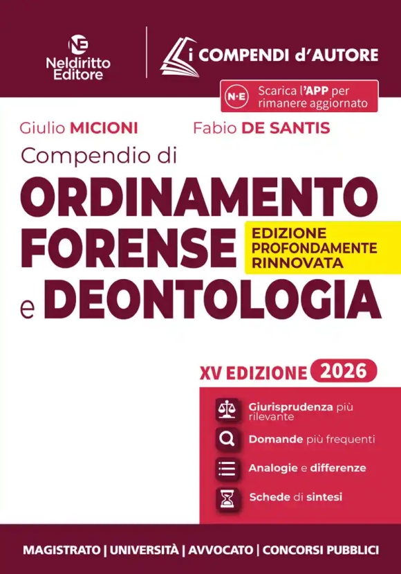 Compendio - Ordinamento E Deontologia Forense 15ed