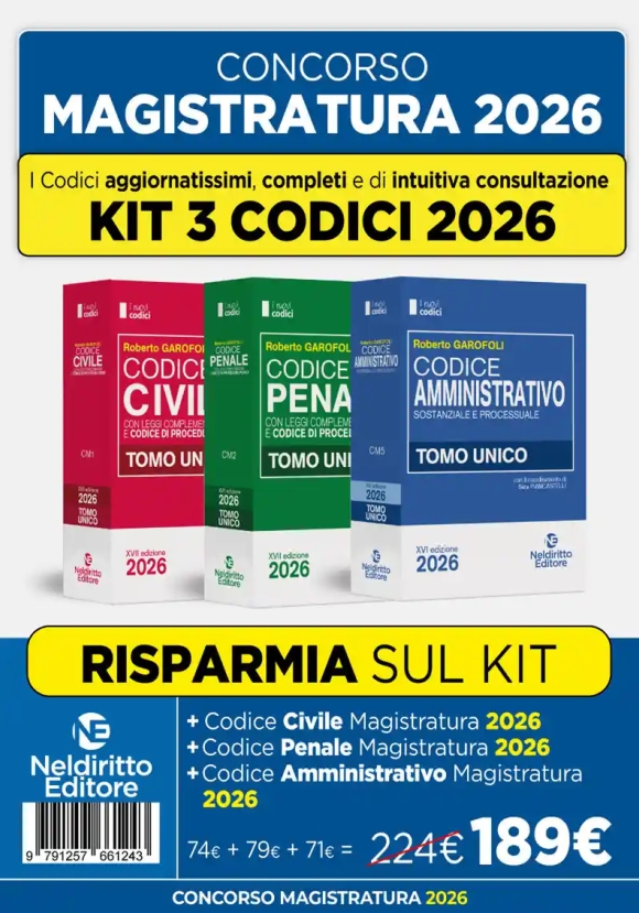 Kit 3v - Codici Magistratura 2026