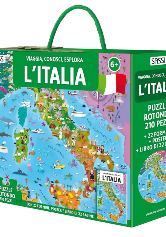 Italia. Viaggia, Conosci, Esplora. Ediz. A Colori. Con 22 Formine. Con Puzzle Rotondo. Con Poster (l
