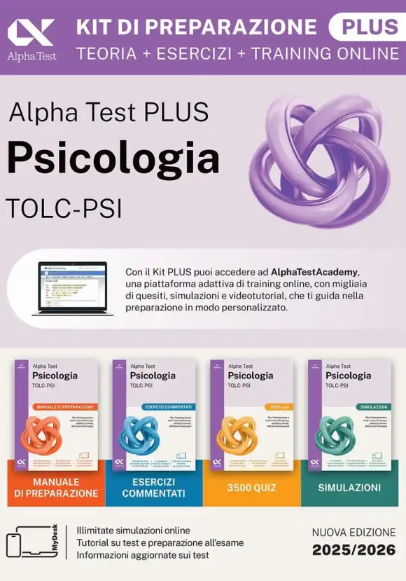 Alpha Test Plus Psicologia Tolc-psi. Kit Completo Di Preparazione Con Training On Line Personalizzat