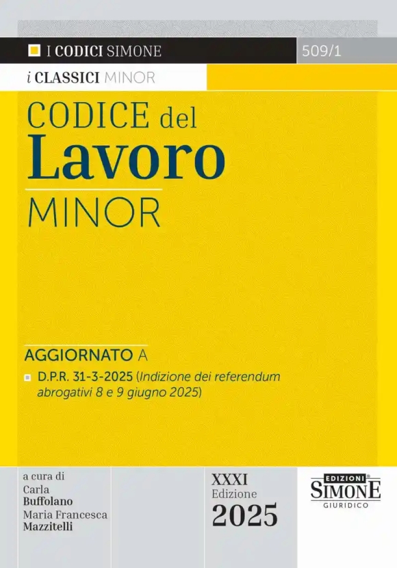 Codice Del Lavoro Minor 31ed.2025