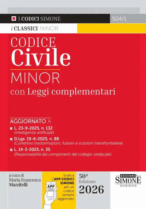 Codice Civile Minor 2026 50ed.