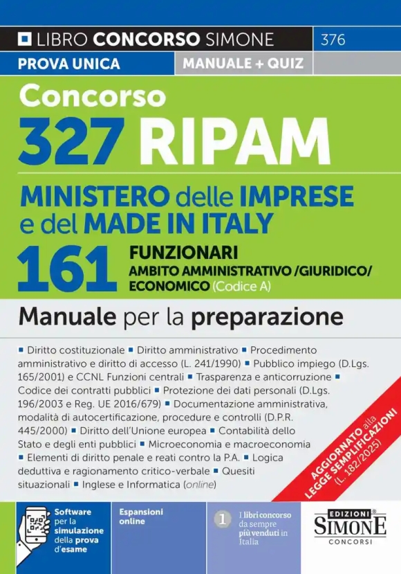 161 Funzionari Amb.amm.vo Ripam Cod.a