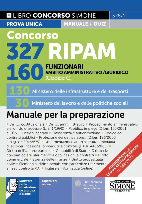 160 Funzionari Amb.amm.vo Ripam Cod.c