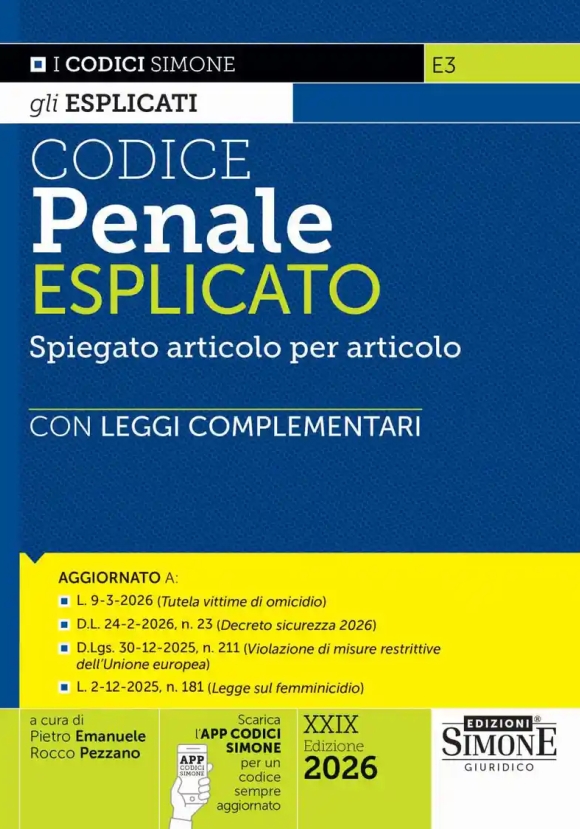 Codice Penale Esplicato 2026 29ed.