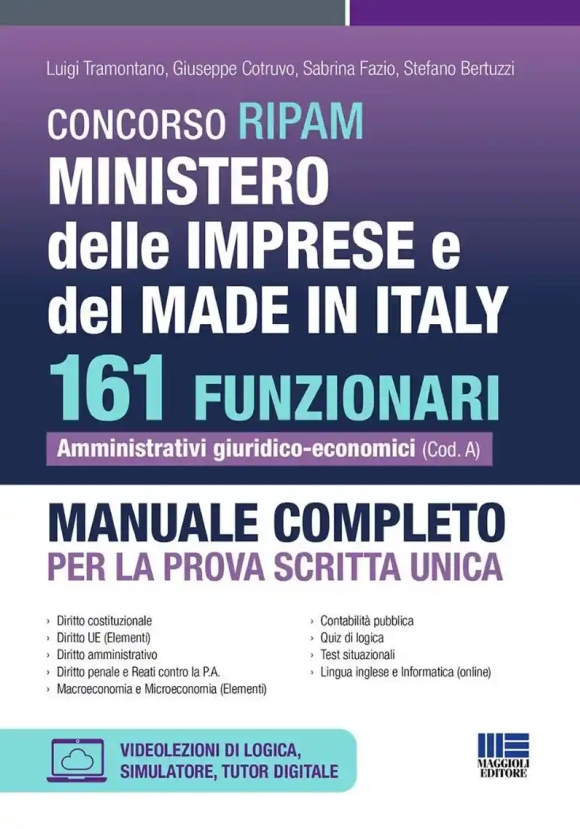 161 Funzionari Ripam - Ministero Imprese Made In Italy - Manuale