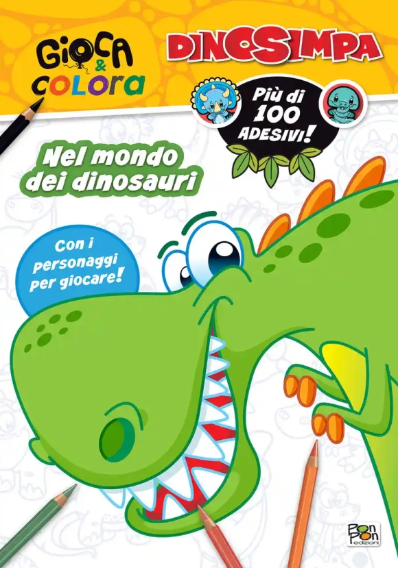 Nel Mondo Dei Dinosauri. Dinosimpa. Gioca & Colora. Con Adesivi. Ediz. A Colori