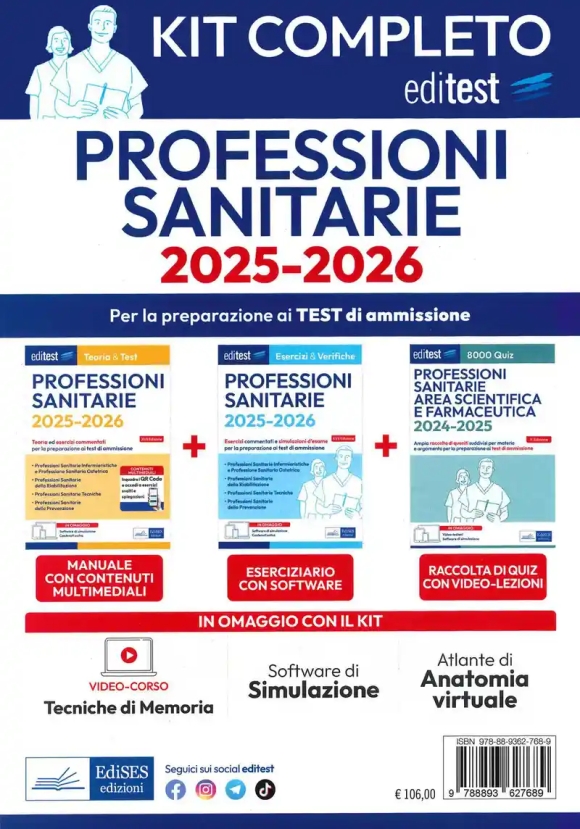 Professioni Sanitarie - Kit 3v Di Preparazione
