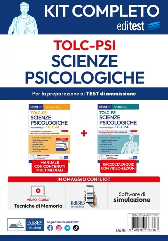 Scienze Psicologiche Tolc Psi - Kit 2v Di Preparazione