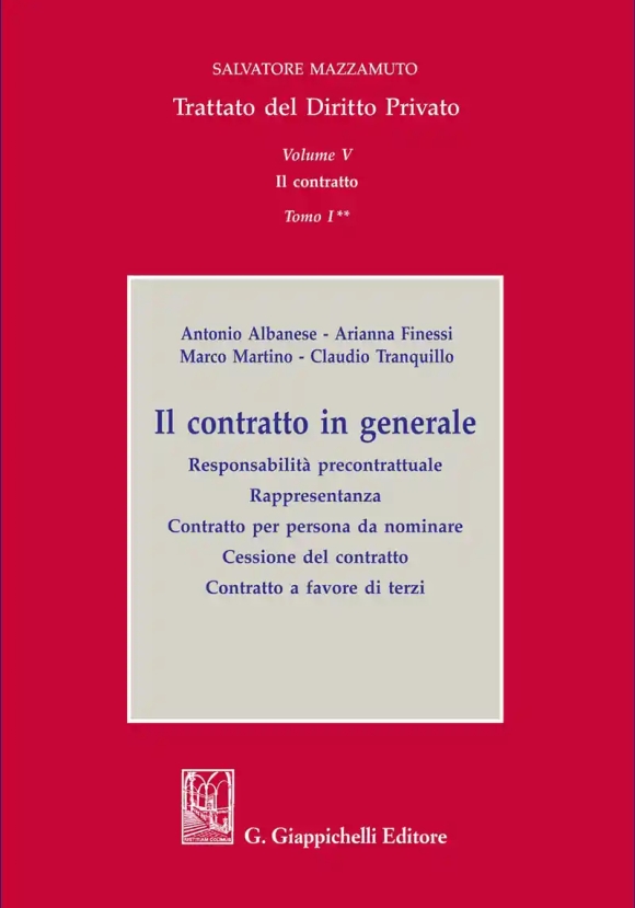 Contratto In Generale Vol.v Tomo 1