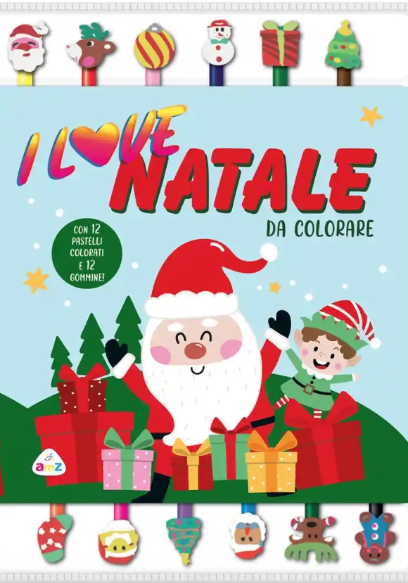 I Love Natale Da Colorare Con Gommine