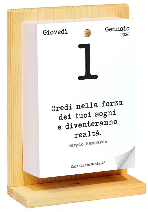 Calendario Geniale 2026 Con Supporto In Legno
