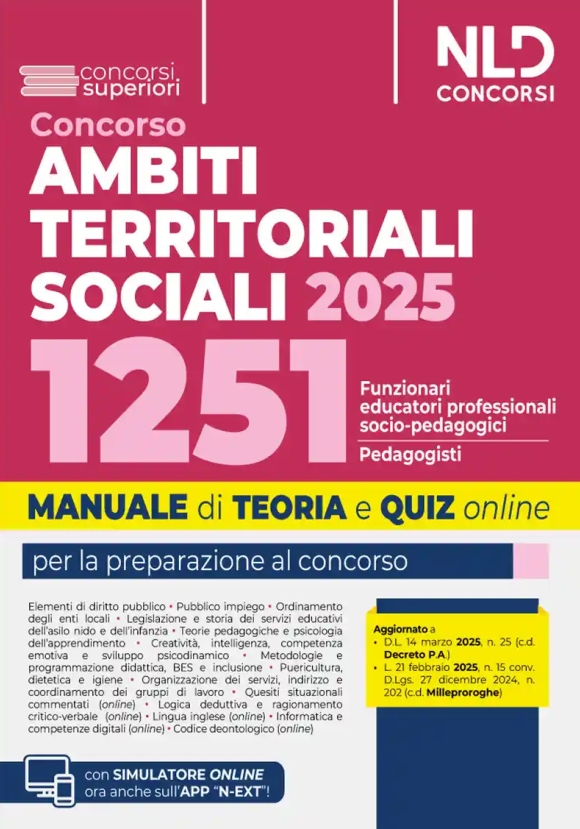 1251 Funzionari Educatori Ats 2025