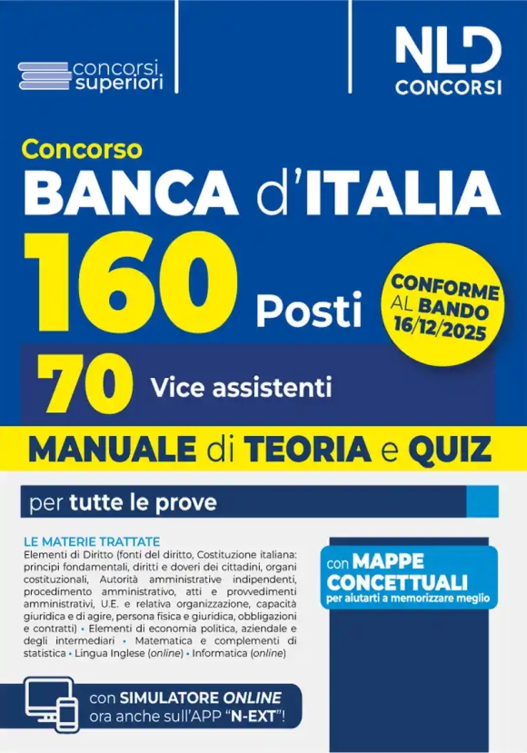 160 Posti Banca D'italia - Manuale + Quiz