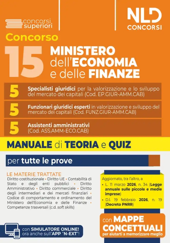 15 Specialisti - Ministero Economia E Finanze - Teoria + Quiz