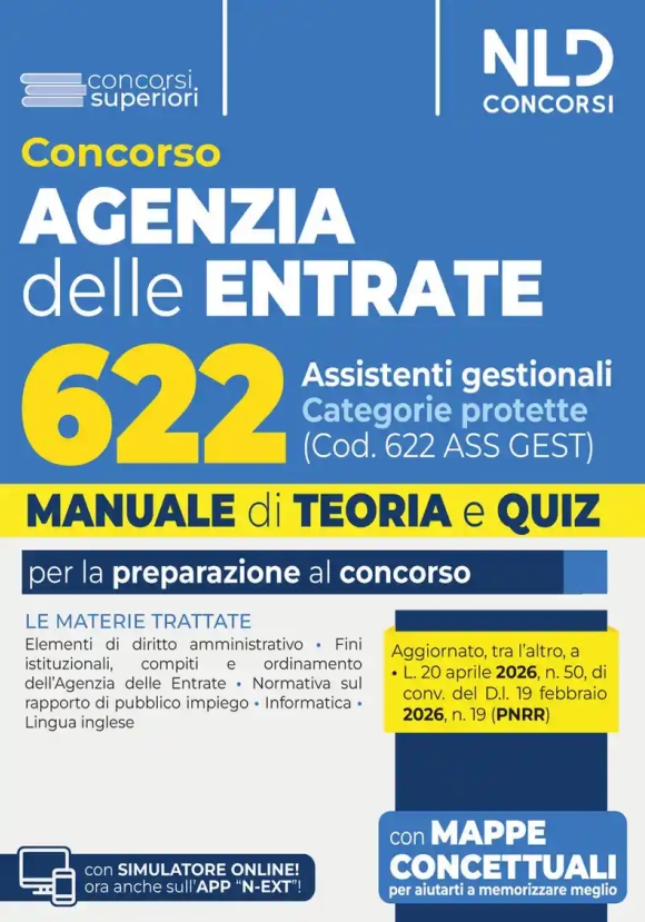 622 Assistenti Gestionali - Agenzia Entrate - Teoria + Quiz