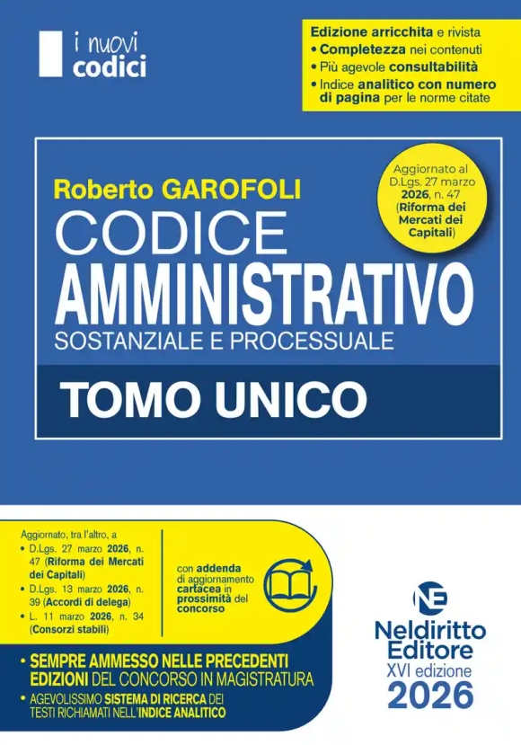 Codice Amministrativo 2026 Magistratura