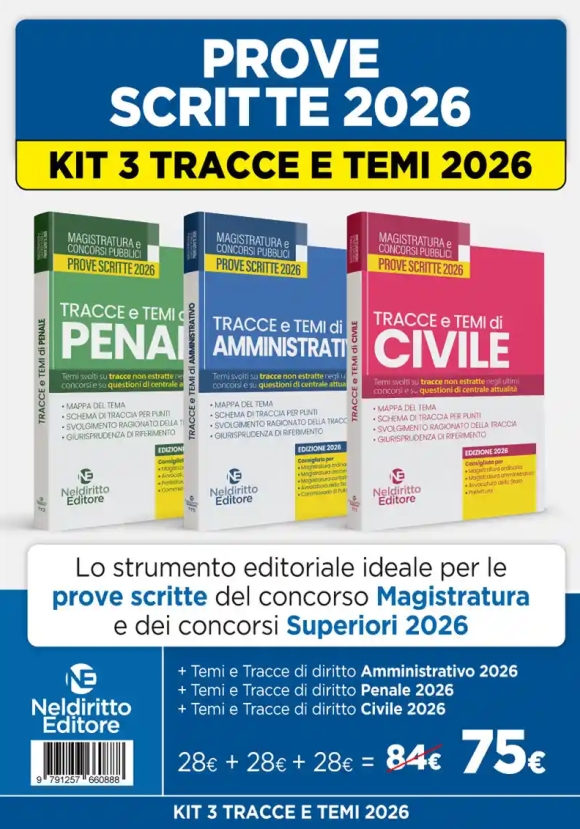 Kit 3v - Tracce - Civile + Penale + Amministrativo